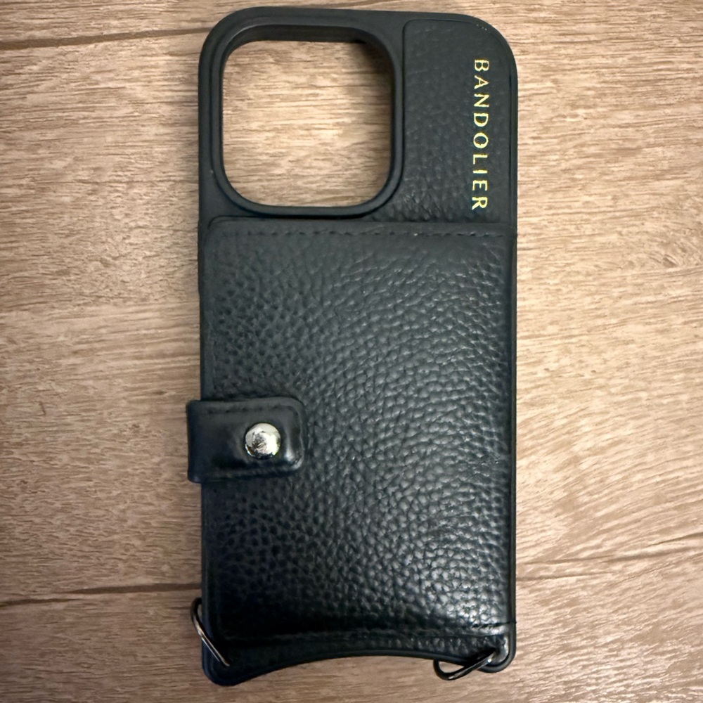 Bandolier Black Leather Phone Case 16 Pro